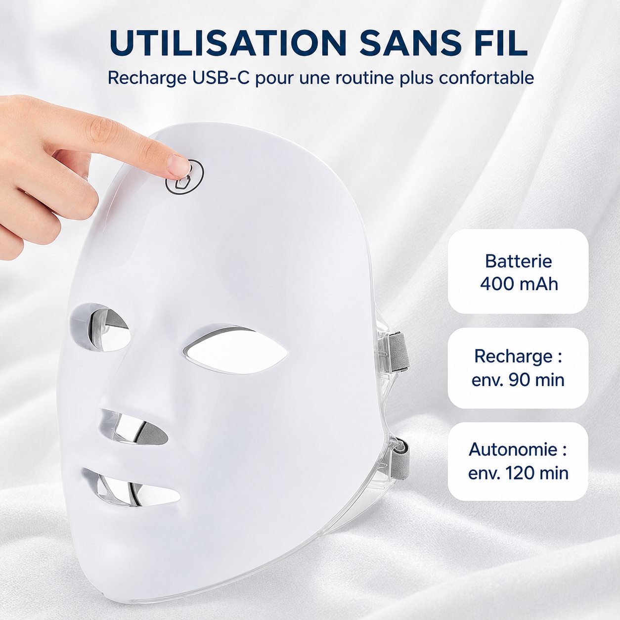 7-Color LED Light Therapy Mask: Rechargeable Photon Skincare Device for Home Use