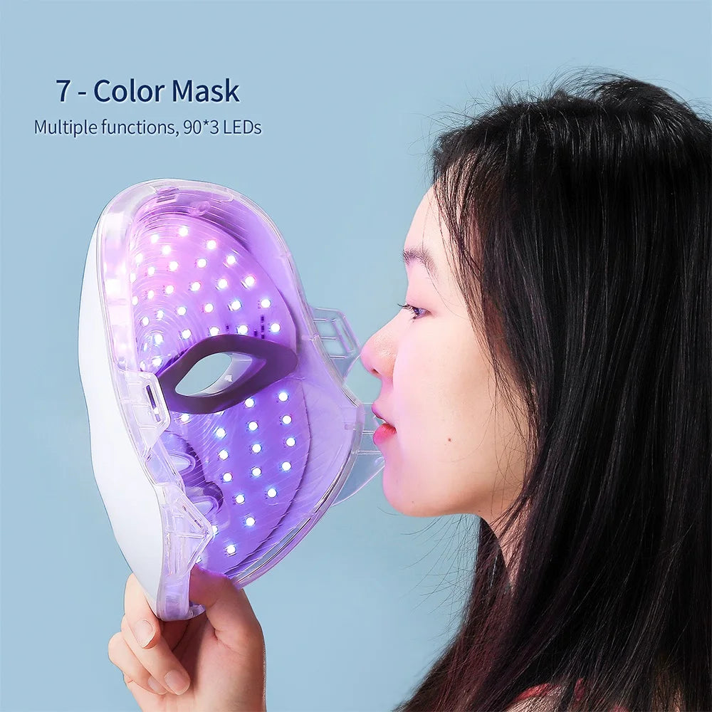 7-Color LED Light Therapy Mask: Rechargeable Photon Skincare Device for Home Use