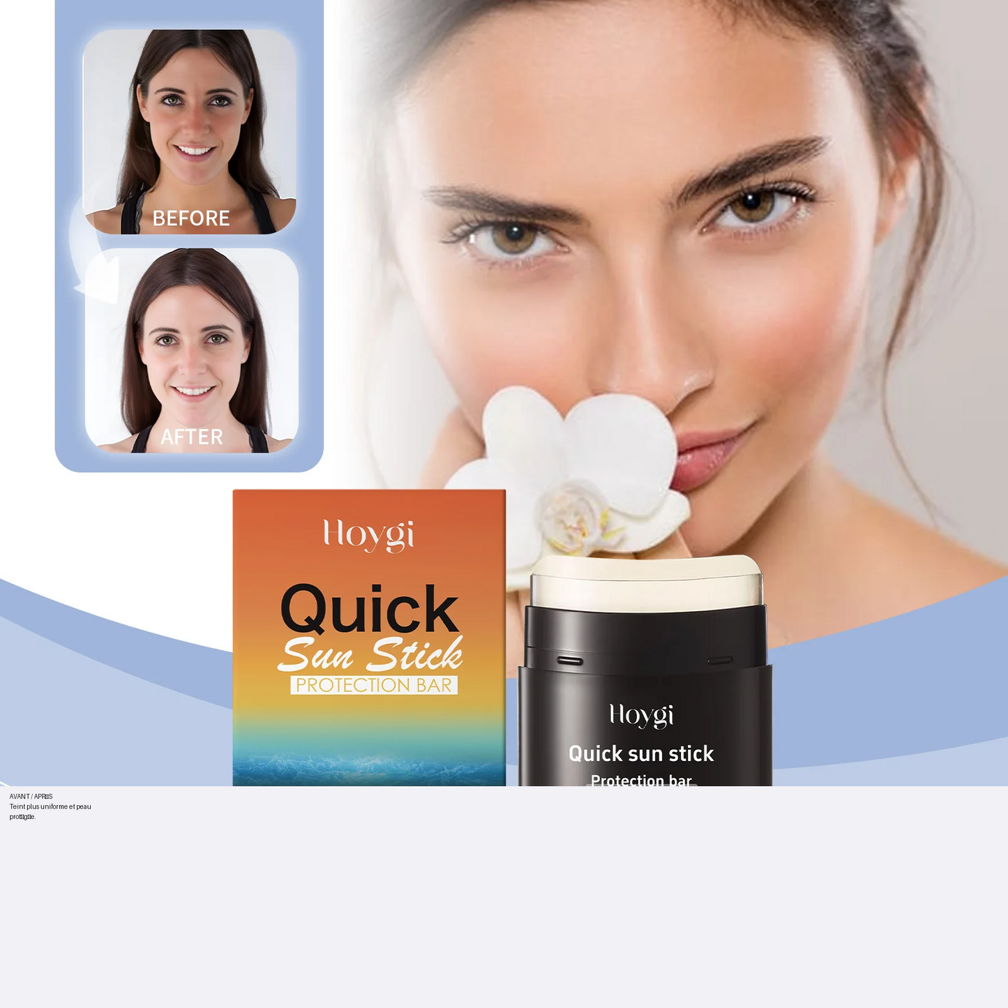 Crème Protectrice UV HOYGI SPF 50+ Soothing Serum Centella Asiatica Hydratante Crème Solaire Visage Corps Non Grasse