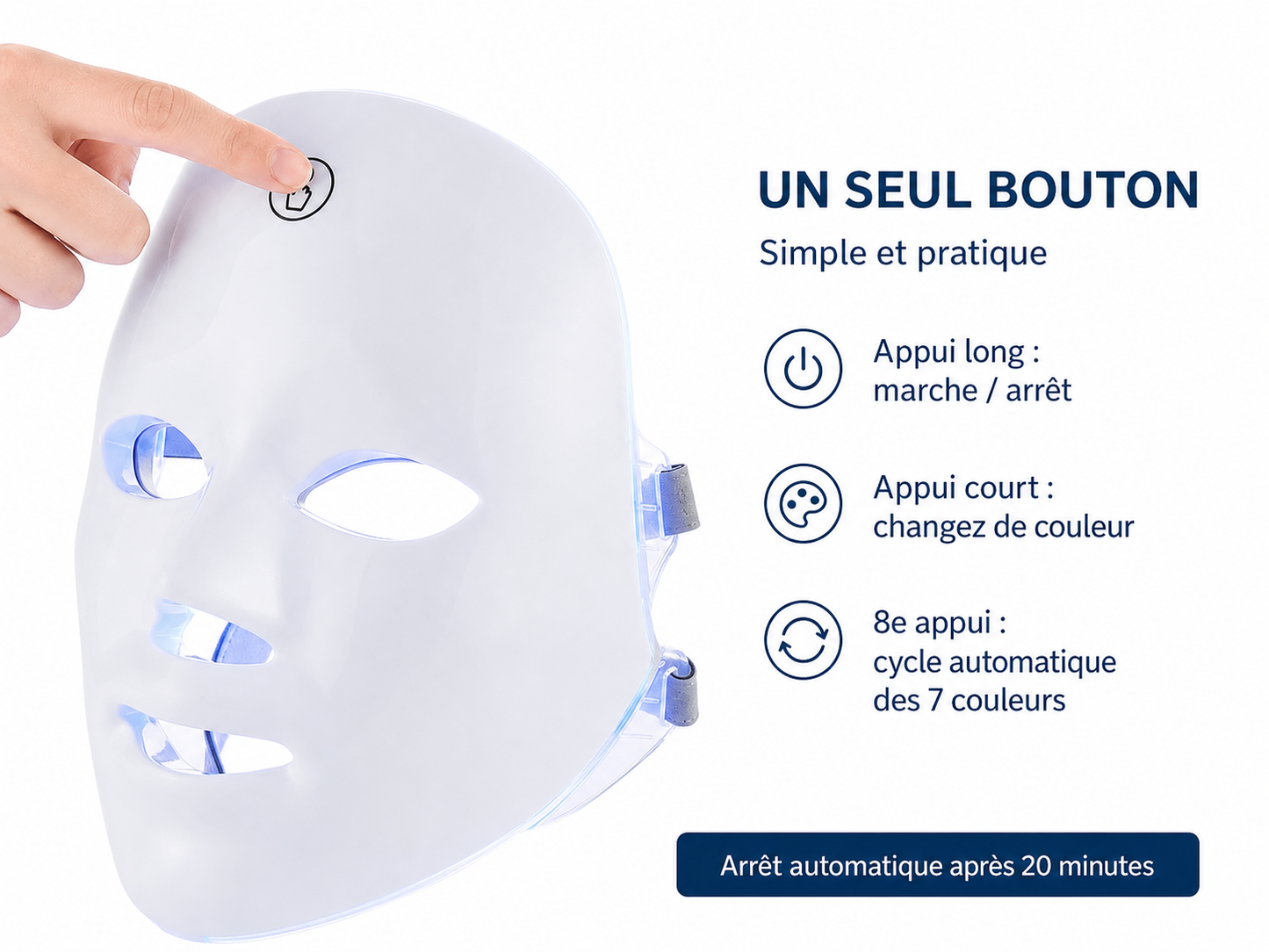 7-Color LED Light Therapy Mask: Rechargeable Photon Skincare Device for Home Use
